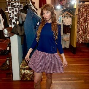 American Vintage Blue and Red Mini Dress